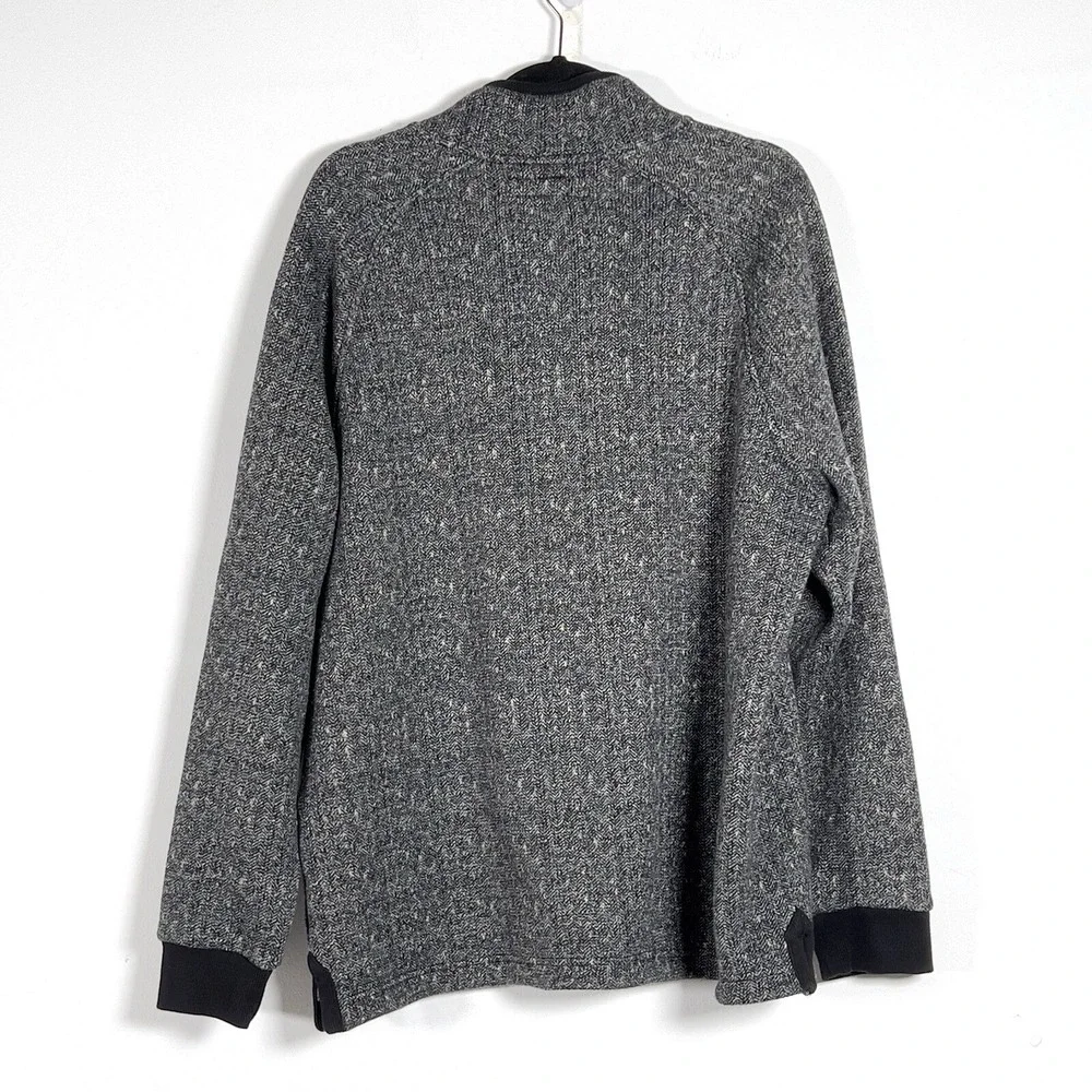Carbon2Cobalt Herringbone Fleece 1/4 Zip Pullover Sweatshirt Mens Sz XL Gray